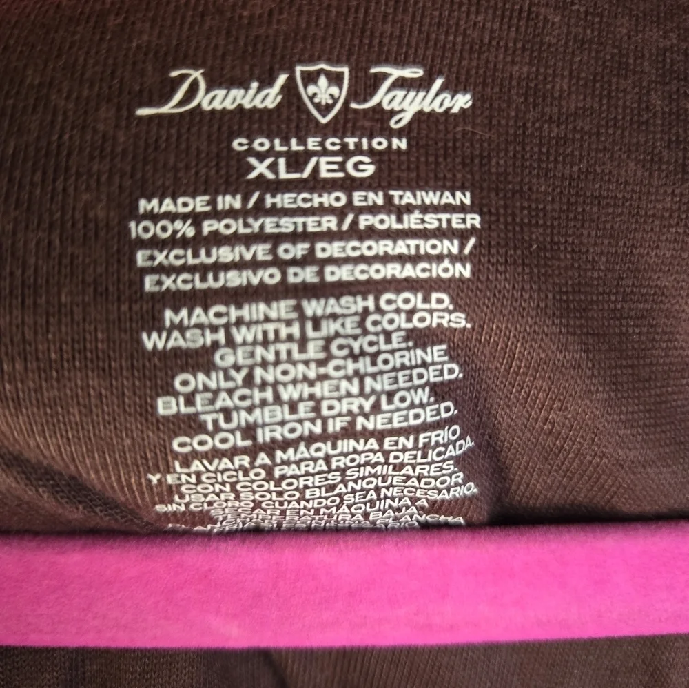 David Taylor Mens Long Sleeve Sweater Maroon XL